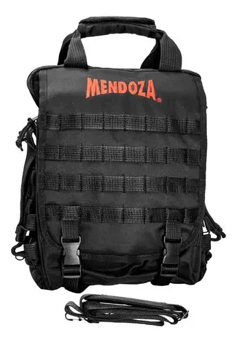 Mochila tática militar preta Mendoza, poliéster preto