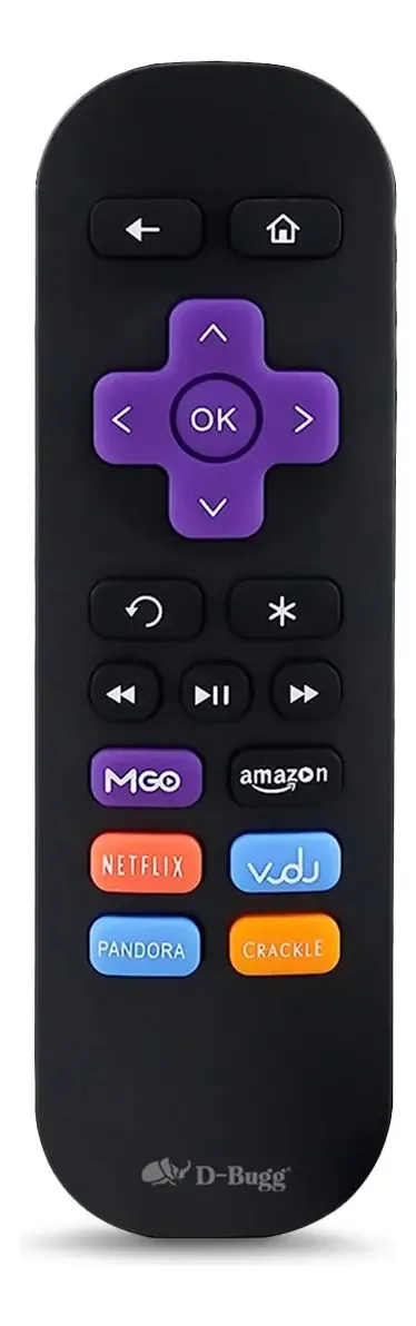 Controle remoto para Roku Dbrk01 Dbugg Color Black