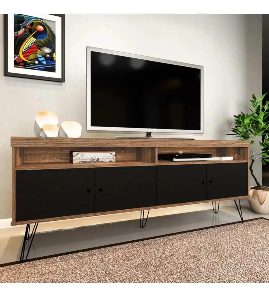 M. Tv Bertolini Liberty Rustic Black para TV de até 60