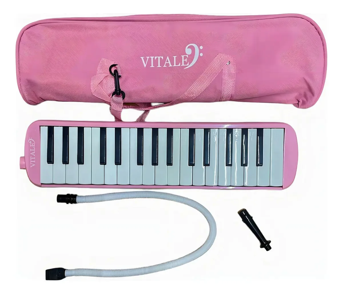 Melodica Melodion Vitale School 32 teclas gravadas em rosa