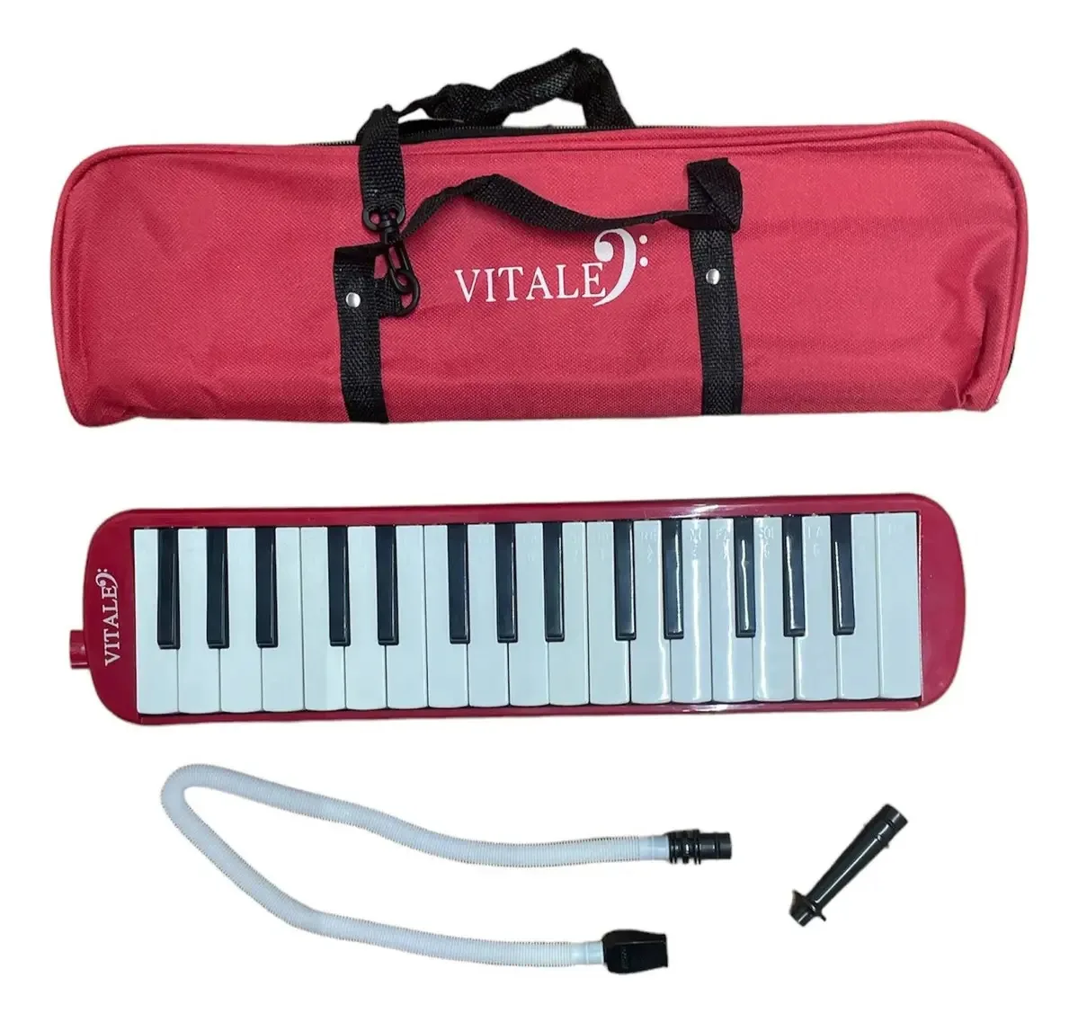 Melodica Melodion Vitale School 32 teclas gravadas em vermelho