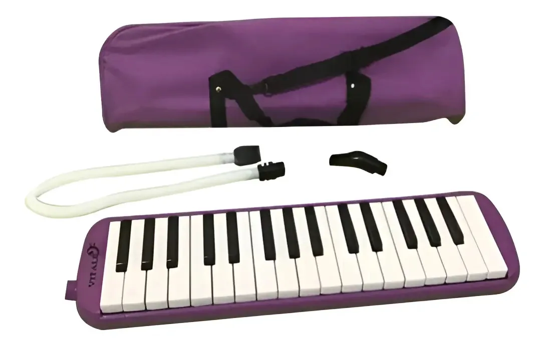 Capa roxa Vitale QM32a1-PU Melodica de 32 teclas Maguera roxa Cor roxa