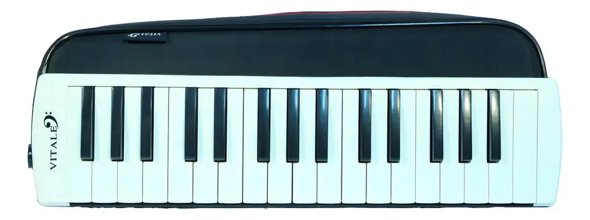 Melodica Vintage Deluxe preto e branco Vitale QM32y-bk