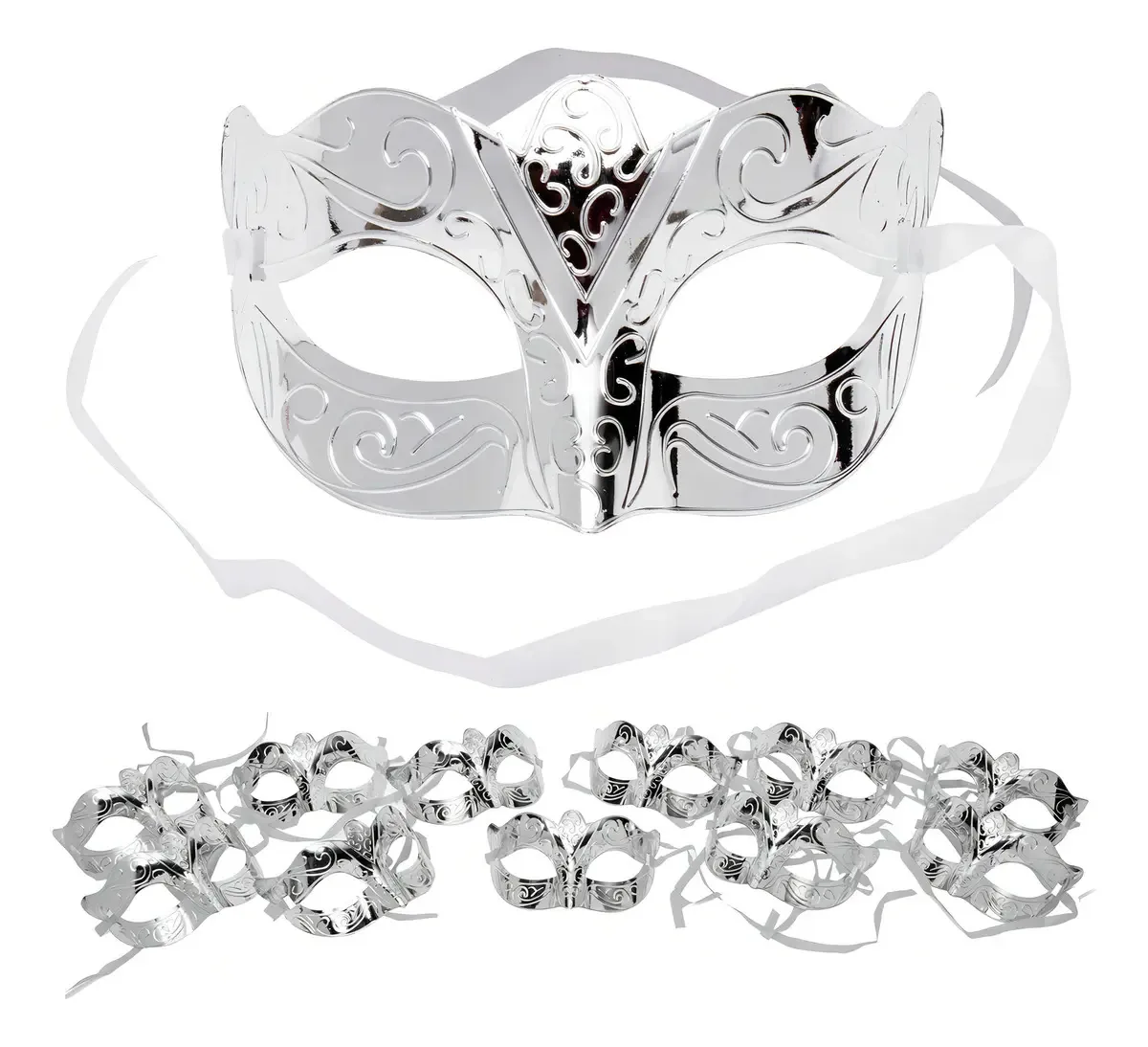 Máscaras de meia face Valo Concept 12 Máscaras faciais gravadas em prata Máscara facial gravada em prata