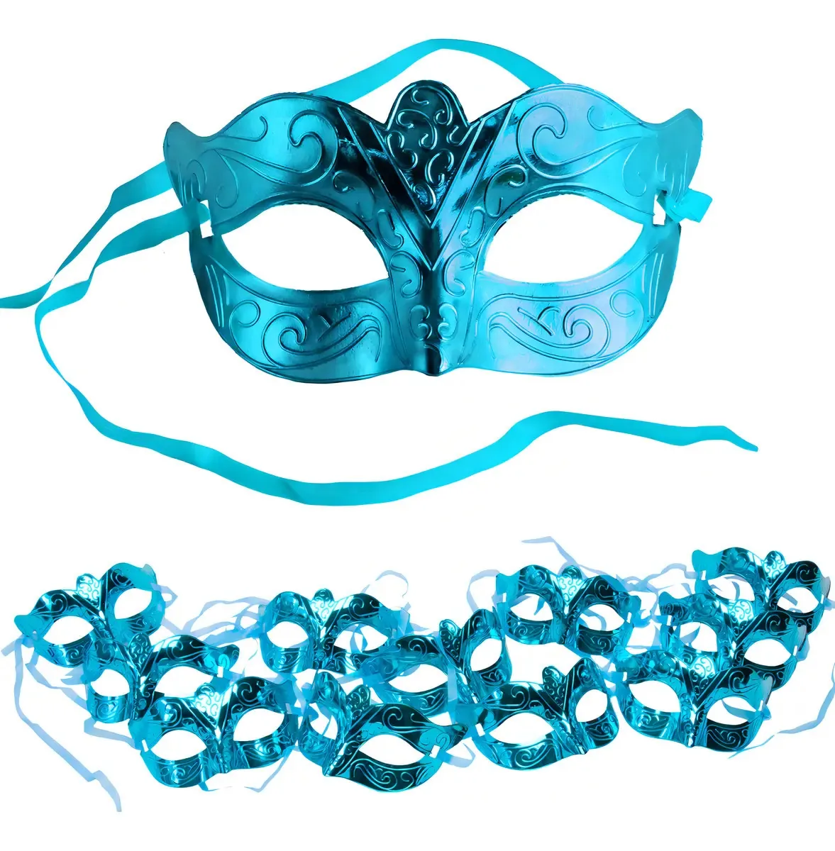Máscaras de meia face Valo Concept 12 Máscara facial gravada em prata turquesa gravada