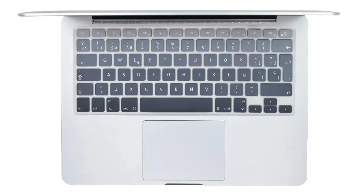 Modelos de protetores de teclado MacBook espanhóis, cores premium, gradiente de cor, preto