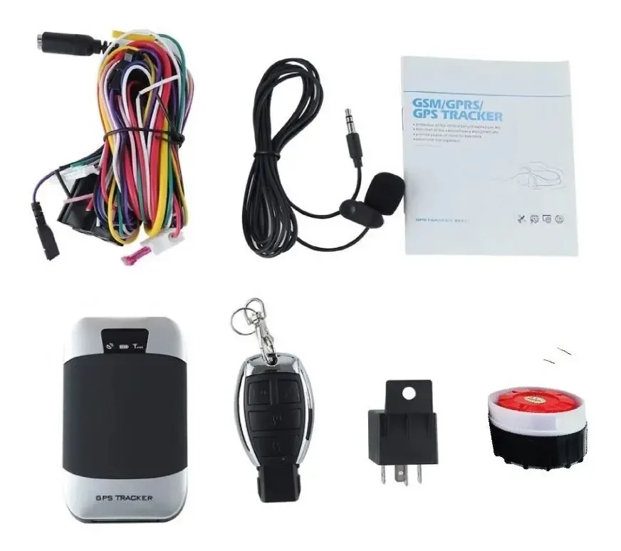 Alarme GPS, kit de controle de motor imobilizador, sirene e chip