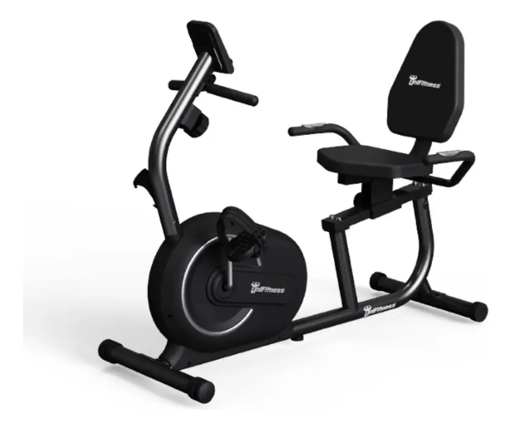 Bicicleta reclinada Unifitness 008u, cor preta