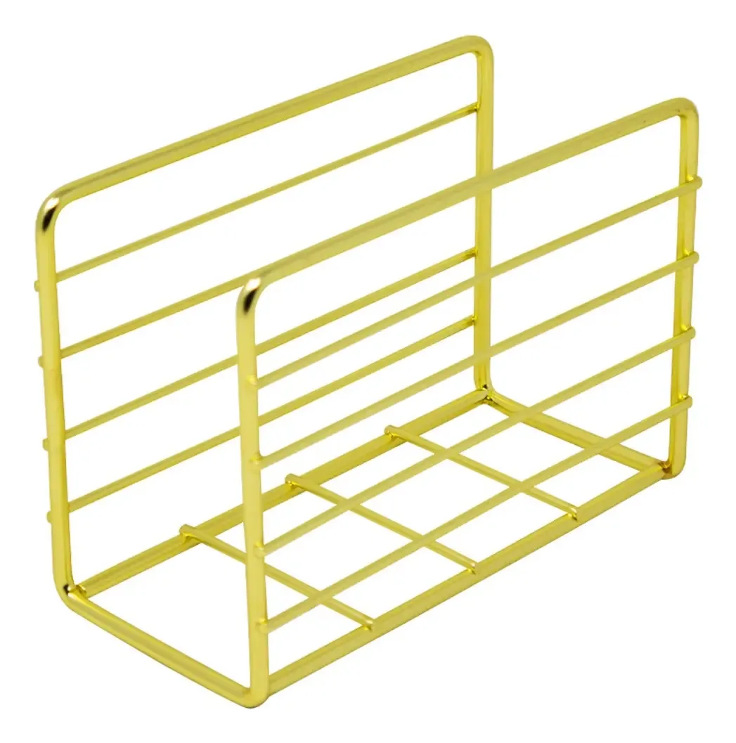 Porta-guardanapos de mesa metálico dourado 8,5x5,5x12