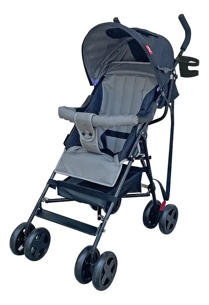 Carrinho de passeio D Bebe Lightweight Carry Cane, cor preta, cor do chassi, preto