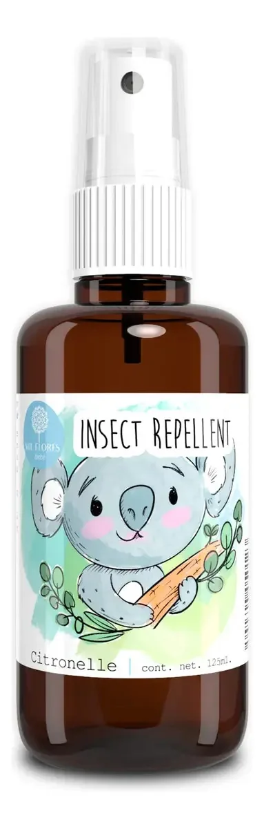 Mistura de óleos repelentes de insetos para bebês Mil Flores 125 ml | Repelente de insetos e mosquitos | Citronela | Aromaterapia | Com óleos e essências 100% naturais