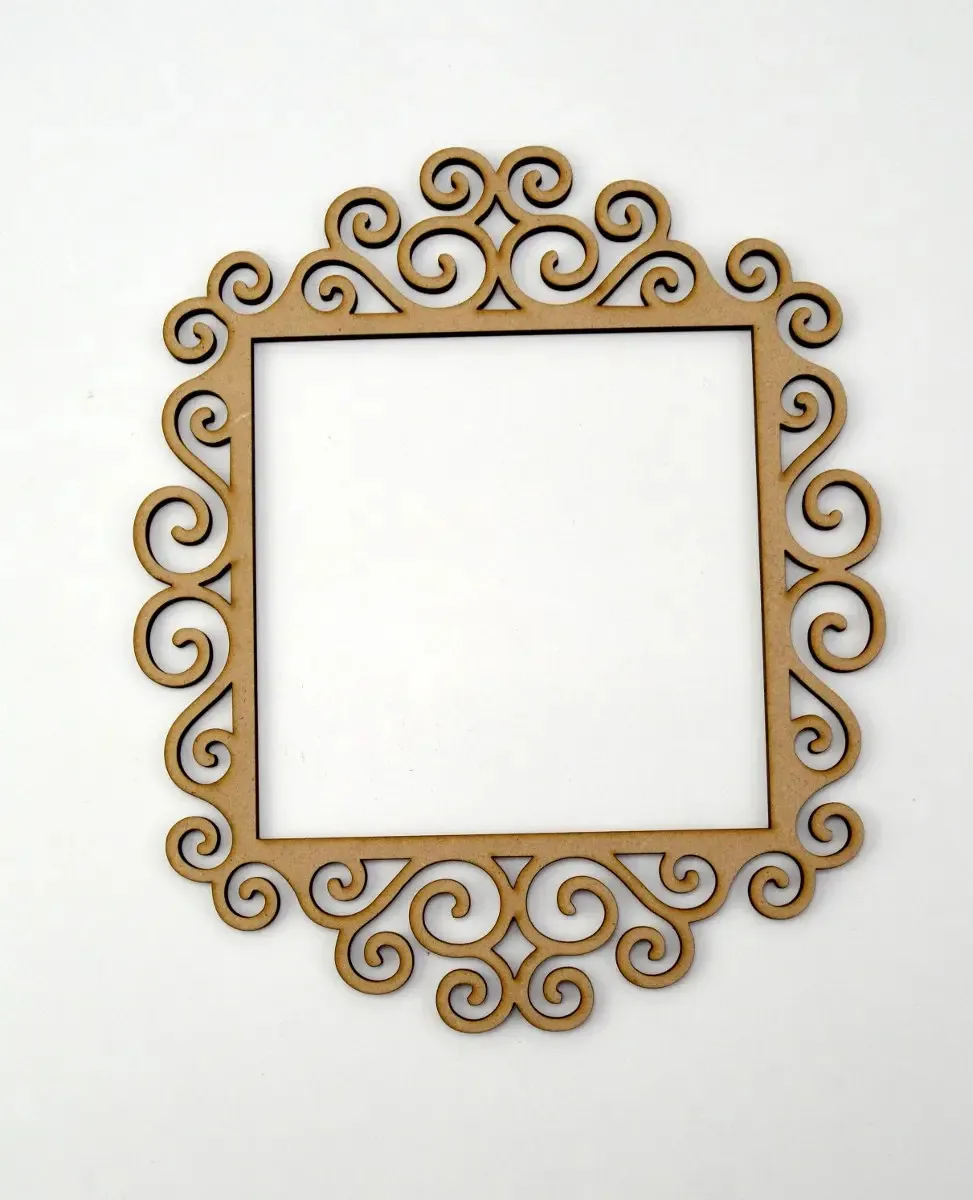 Porta-retratos vintage em MDF, decoração fotográfica Art701a, cor ocre