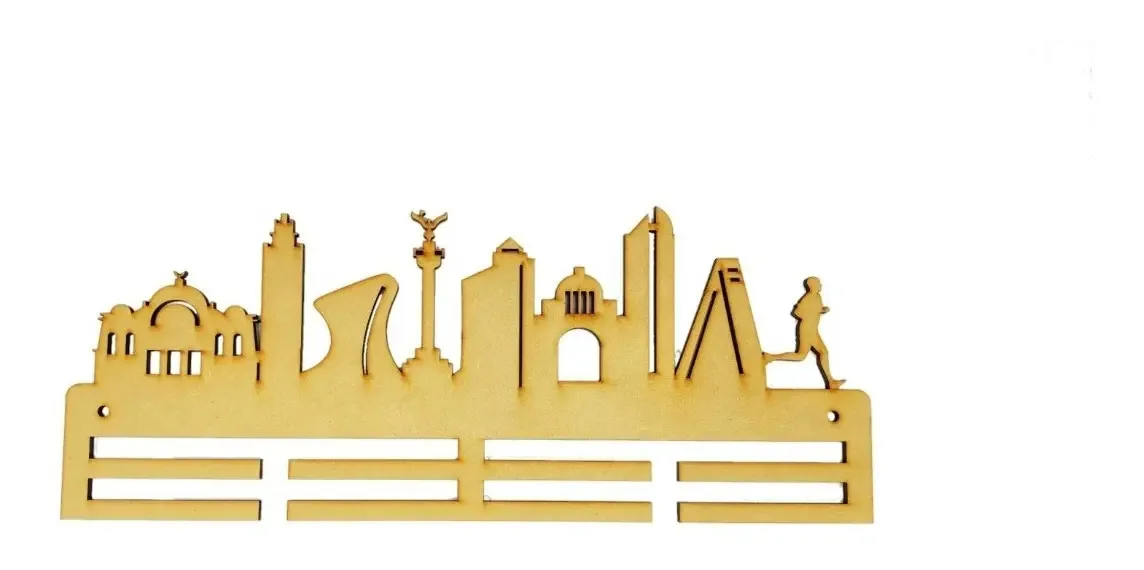Porta-medalhas Cdmx Marathon Art5211, cor ocre
