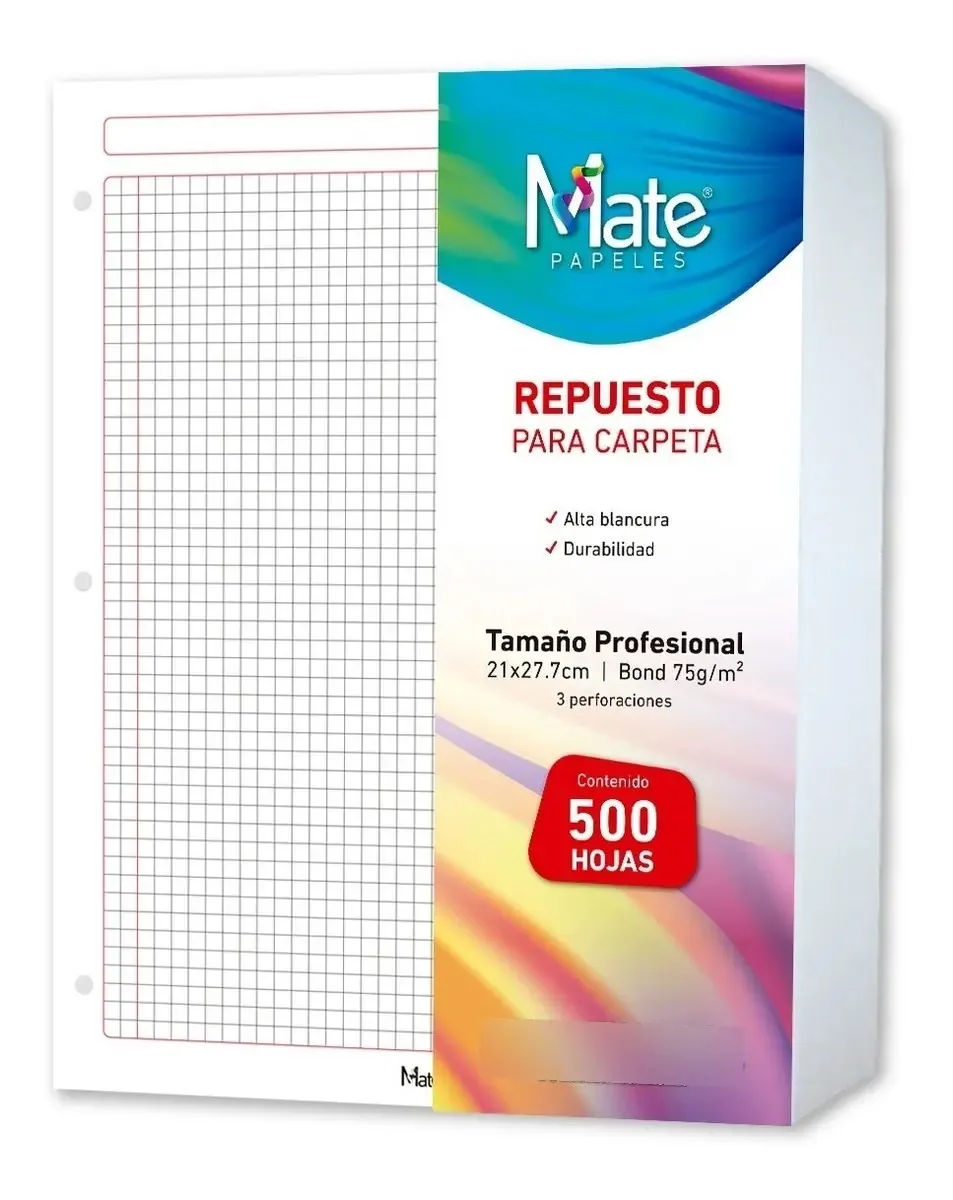 Mate | Folhas de pastas | Carta | 500 folhas
