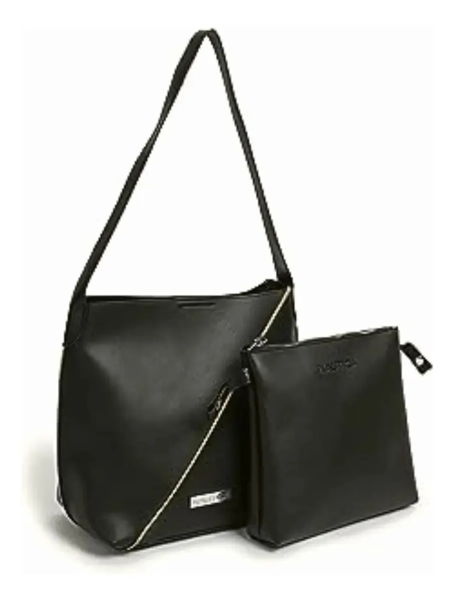 Bolsa de ombro feminina Nautica, cor preta