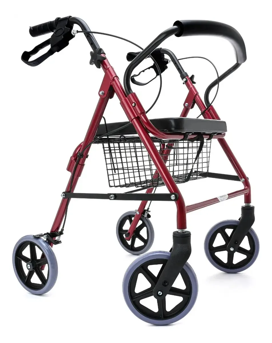 Rollator dobrável ortopédico de alumínio para adultos