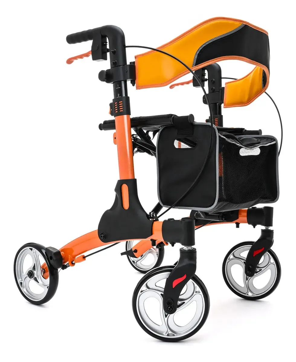 Rollator Walker híbrido dobrável de alumínio superleve