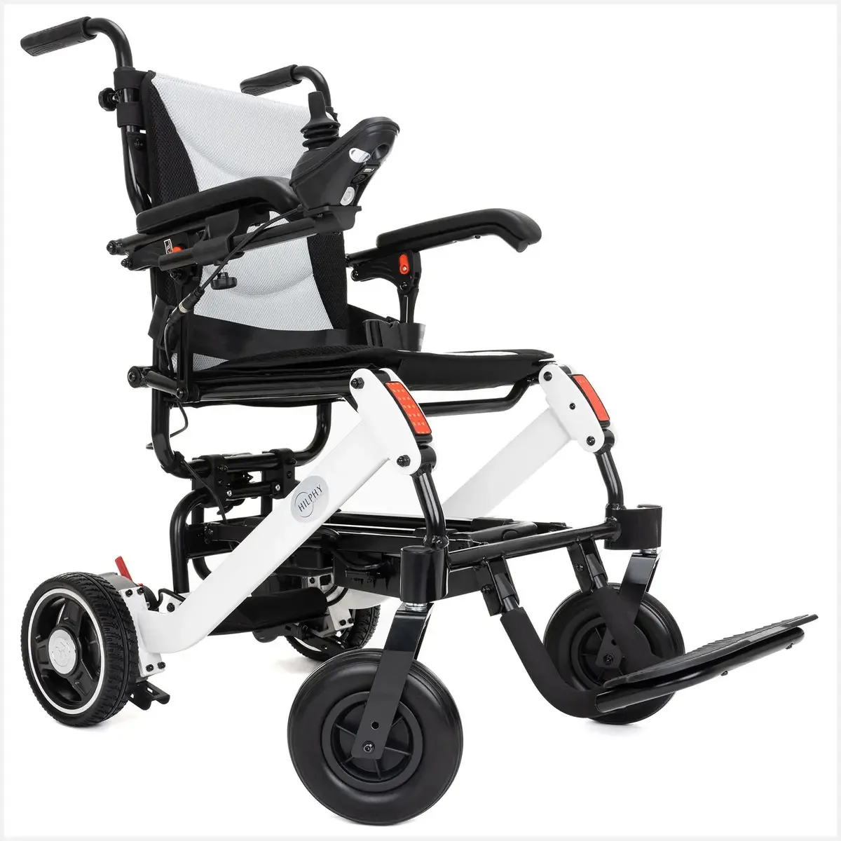 Cadeira de rodas elétrica portátil super leve, cor cinza