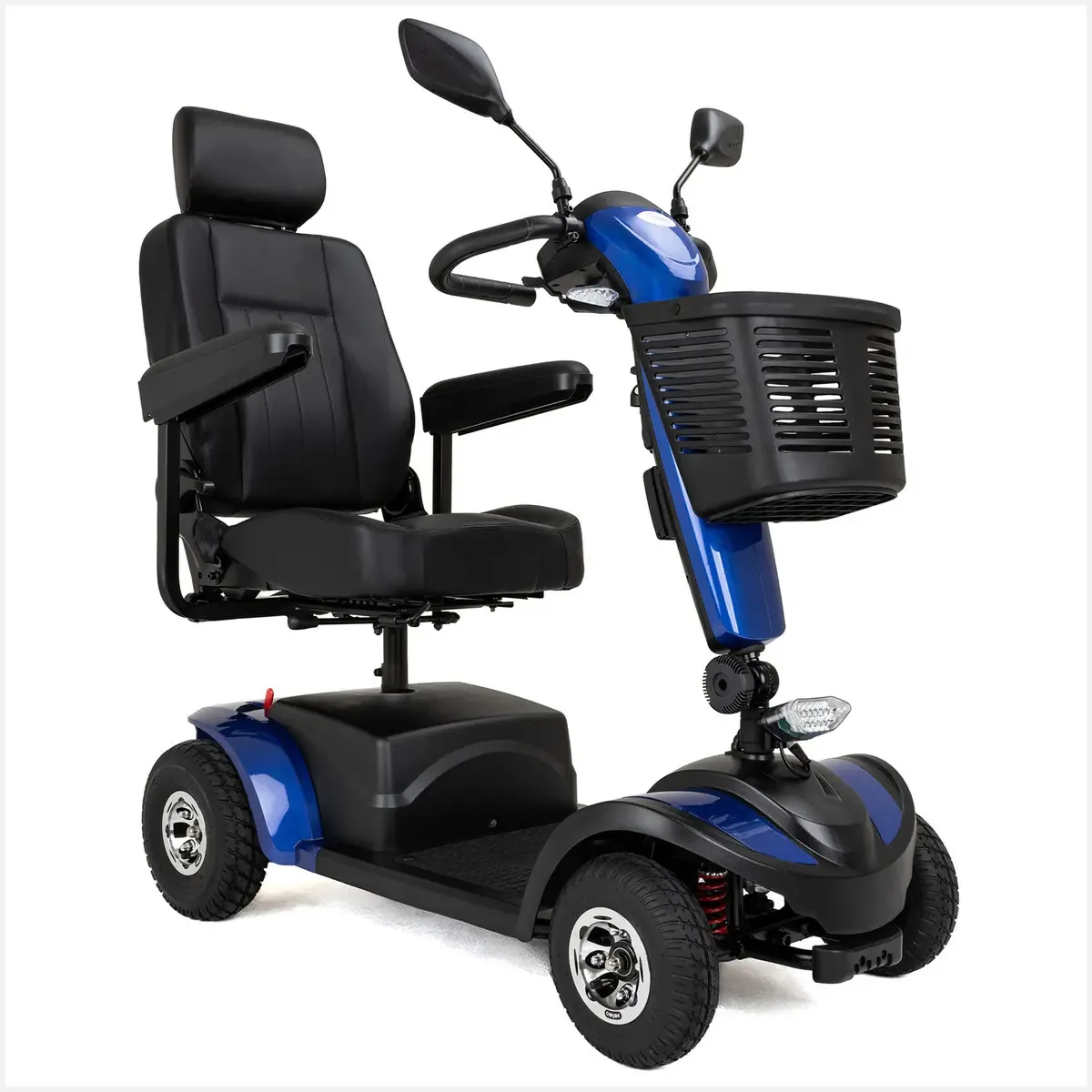 Scooter elétrico de 4 rodas, cadeira de rodas, cor azul