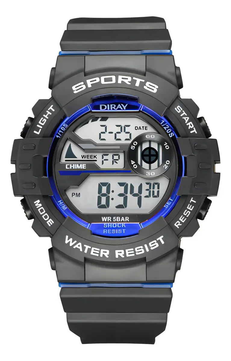 Relógio esportivo masculino Diray Dr2149g4 preto