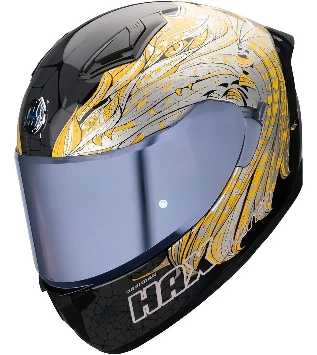 Capacete Hax Obsidian Slayer/certificado em ouro/turquesa