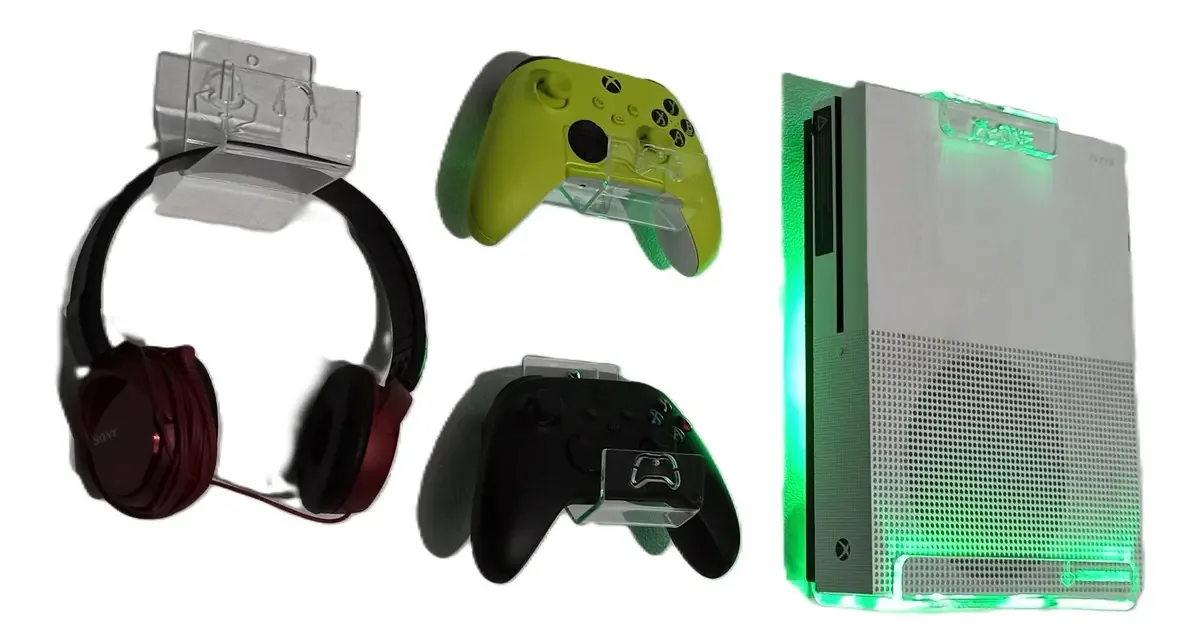 Suporte para Xbox One, LED RGB, Dois Controles e Fones de Ouvido Cor One Fat Primeira Geração