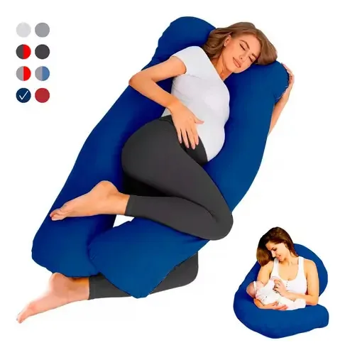 Almofada Jumbo para gravidez e amamentação — Almofada de apoio macia — azul