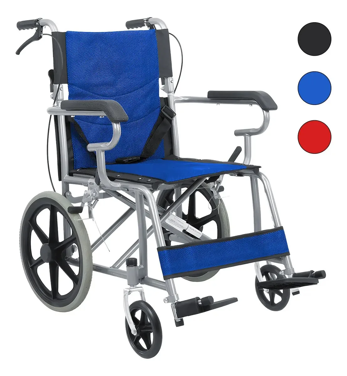 Cadeira de rodas leve e dobrável compacta para viagem Blue Brake