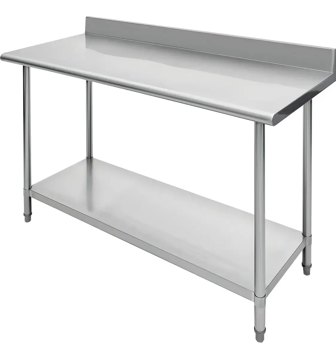 Mesa de parede ajustável 100% aço inoxidável 150x60x90 cm