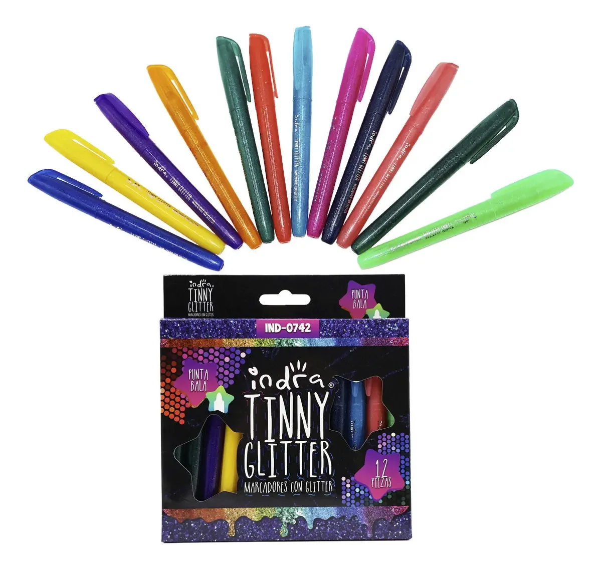 12 Glitter Feathers, marcadores, letras, brilhos, papelaria
