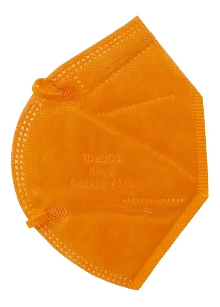 Máscaras faciais Kn95 Tomods, caixa de máscaras certificadas, 100 unidades, laranja