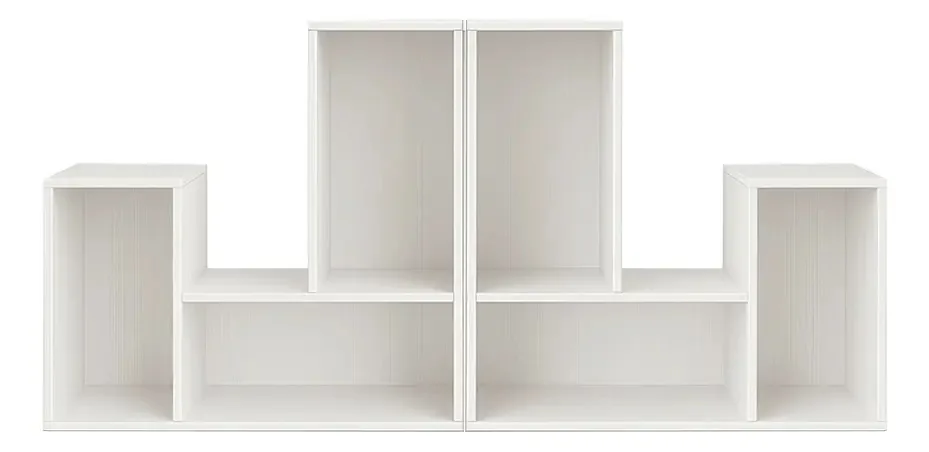 Kit de 2 estantes modulares de 3 cubos, prateleira organizadora branca