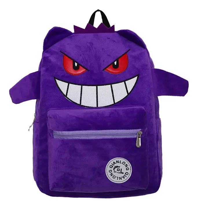 Mochila de pelúcia Pokémon Anime Plush Fun Color Gengar Fabric Design Gengar