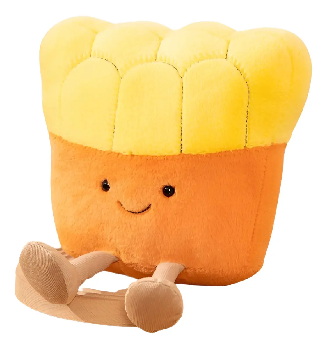Comida de pelúcia Kawaii Cute Plush Fun Jellycat Color Batatas fritas Face Cute