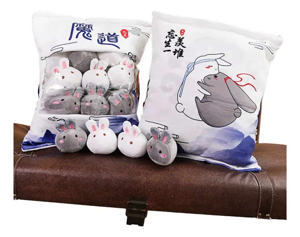 Almofada de pelúcia com uma variedade de travesseiros fofos e divertidos para coelhos