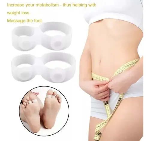 Anel Magnético Silicone Branco Para Pés