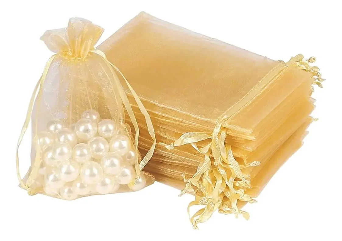 100 unidades de sacos de organza de 10* 15 cm