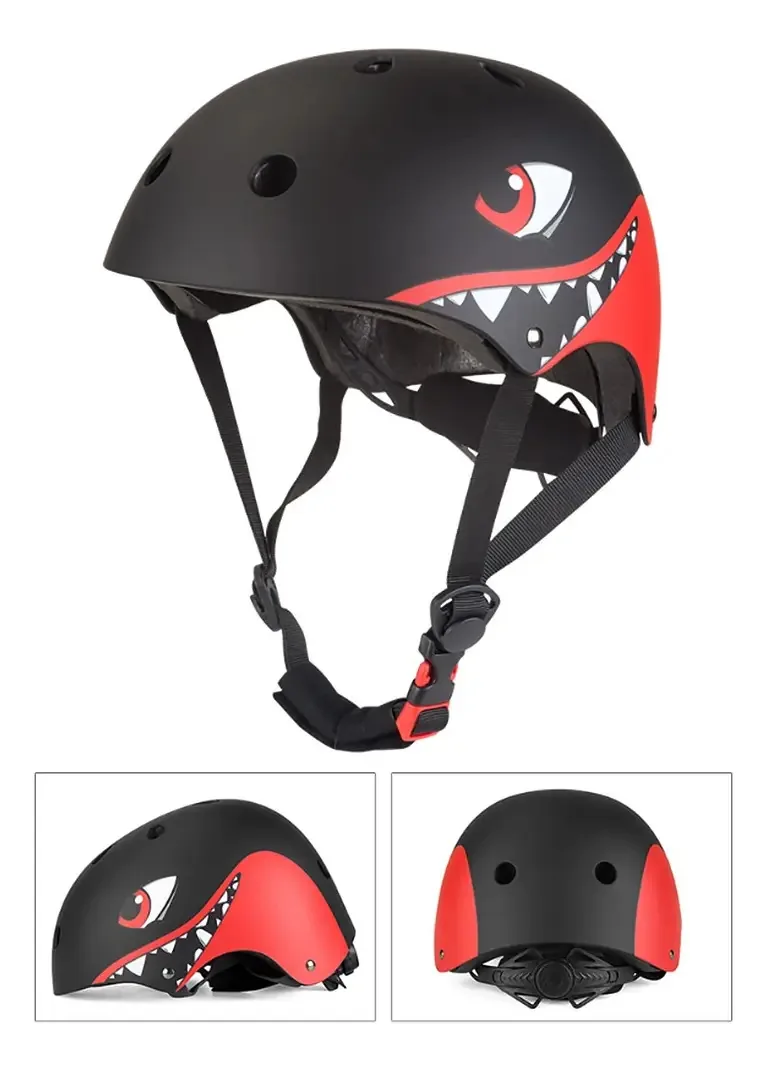 Capacetes infantis com desenhos, kits de proteção contra skate