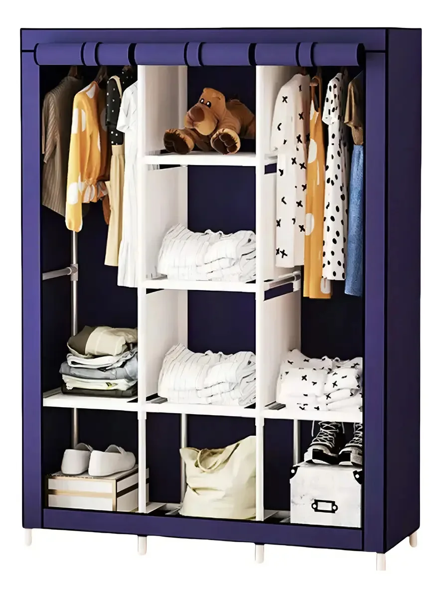 Armário econômico, cabideiro, móveis, armário de roupas, azul escuro