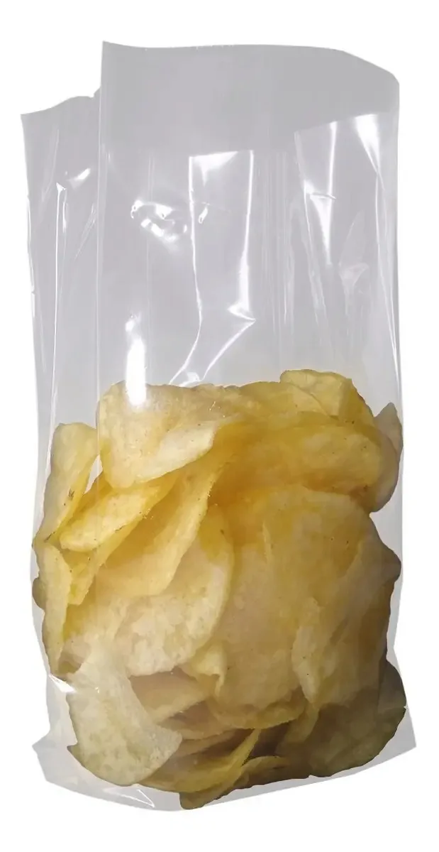 Bolsa de celofane transparente com fole 13+8x30cm/2kg
