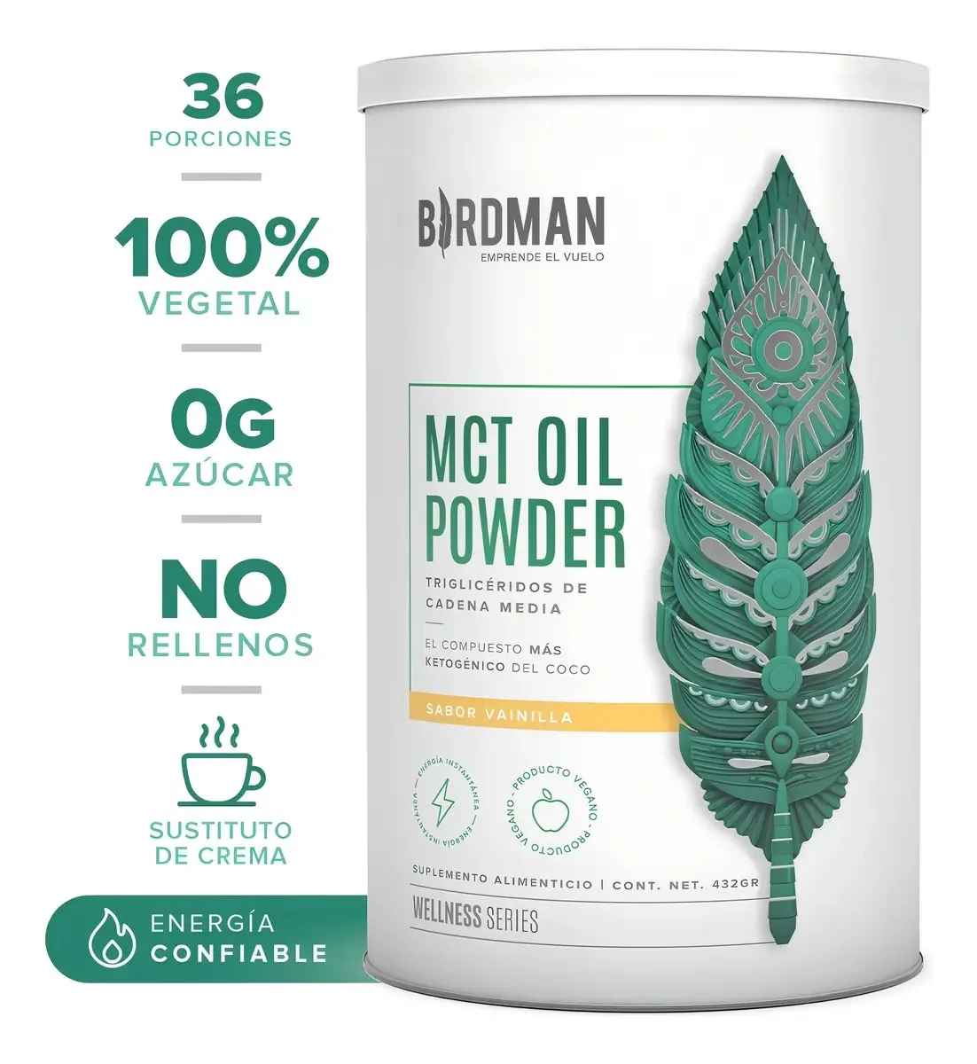 Óleo Birdman Mct em pó 432gr | 36 serviços