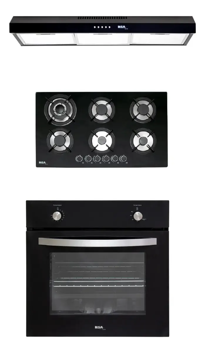 Grelhador a gás Disa Home Combo, 6 capuzes, mate, 80 cm e forno multicolorido