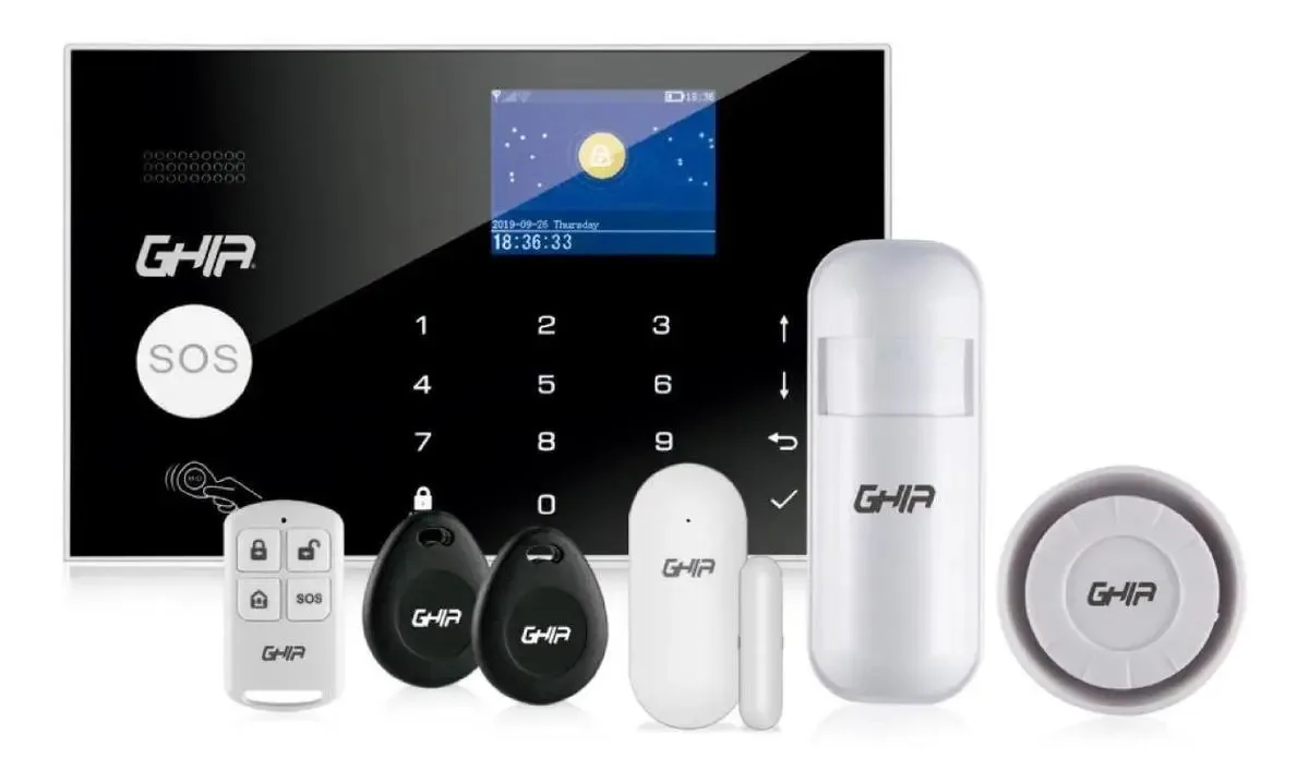 Kit de alarme Ghia Touch Wifi + Gsm, sensores, sirene, controles