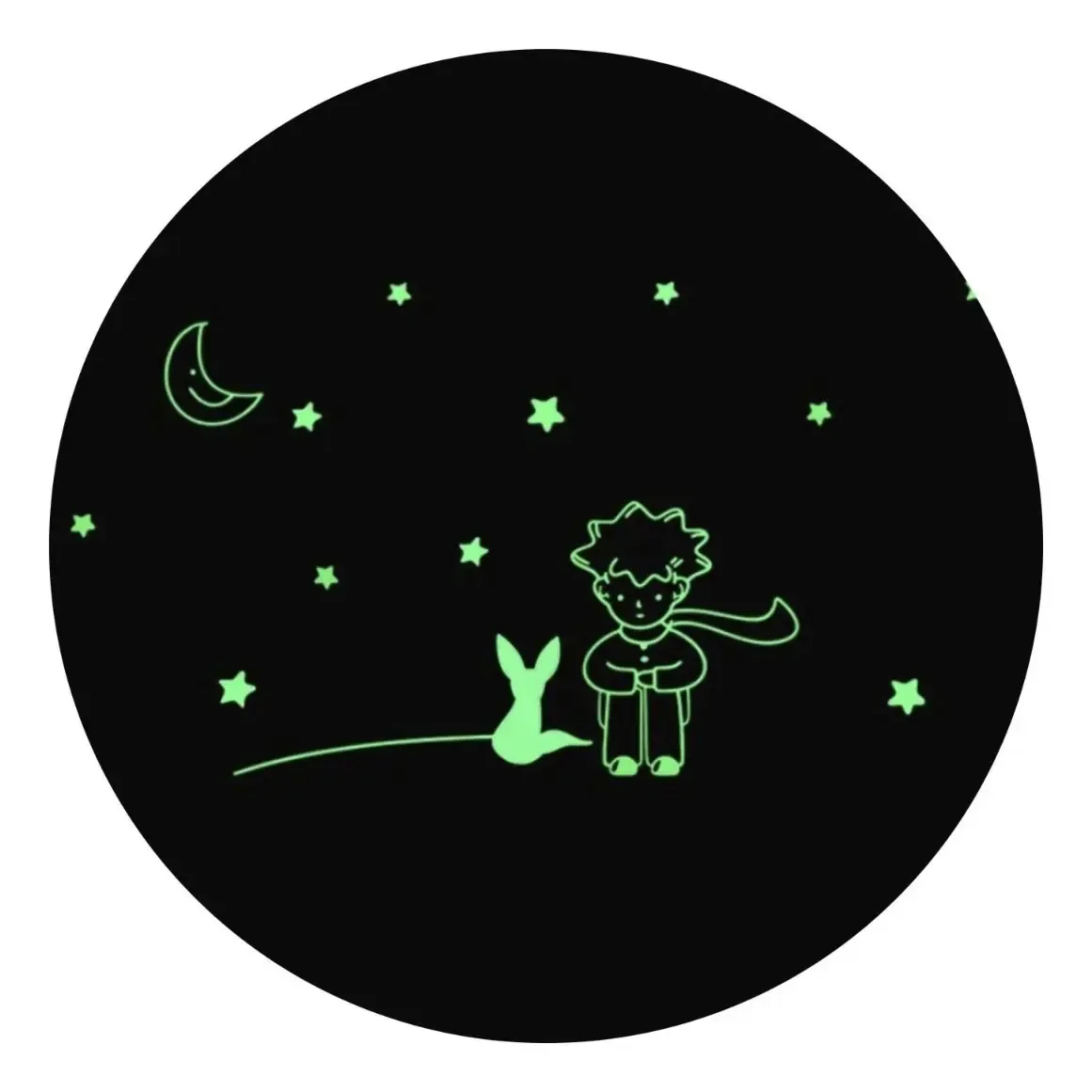 Adesivo fluorescente verde O Pequeno Príncipe