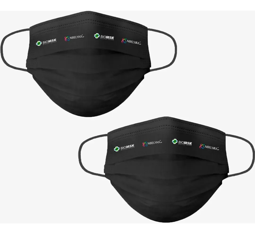 Pacote Duplo Biomsk Máscaras Faciais (10 Pretas)