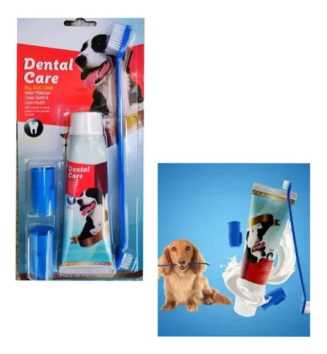 Pasta Dental Para Perro 4pcs Dental Care Higiene Bucal 95g E Sabor Beef