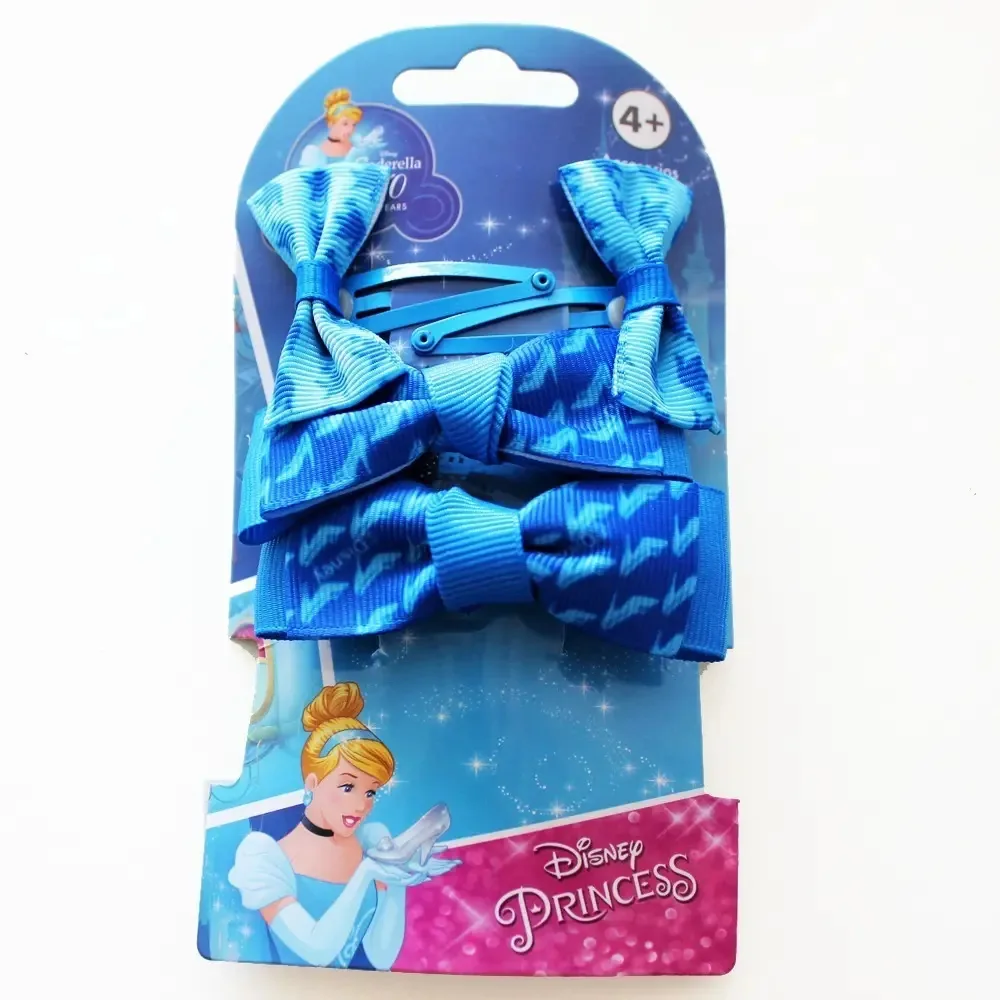 Conjunto de laços e clipes Cinderela, Disney Princess Blue