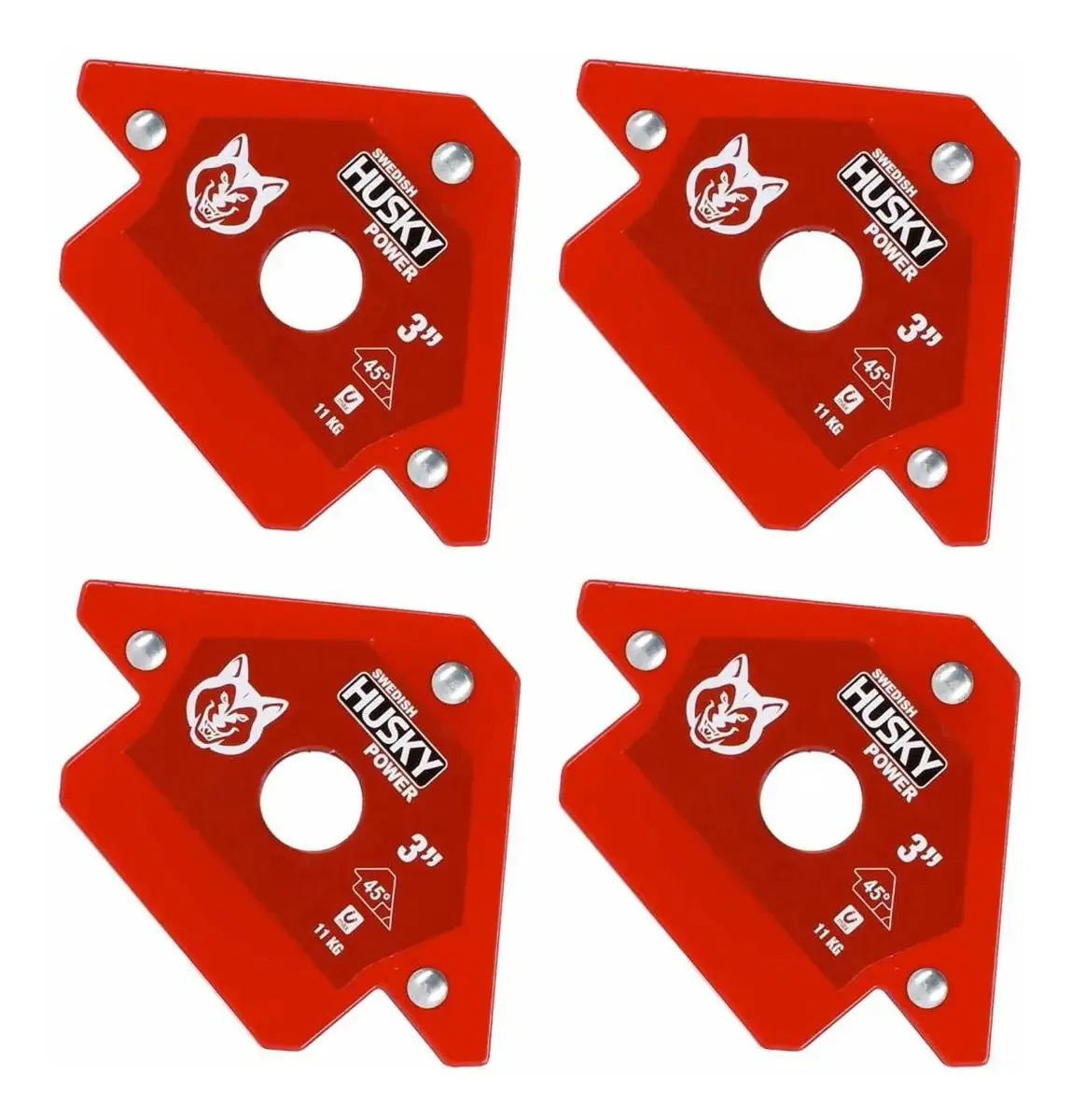 Suporte de soldagem magnética, kit de 3 polegadas, 4 peças, Husky Blacksmith