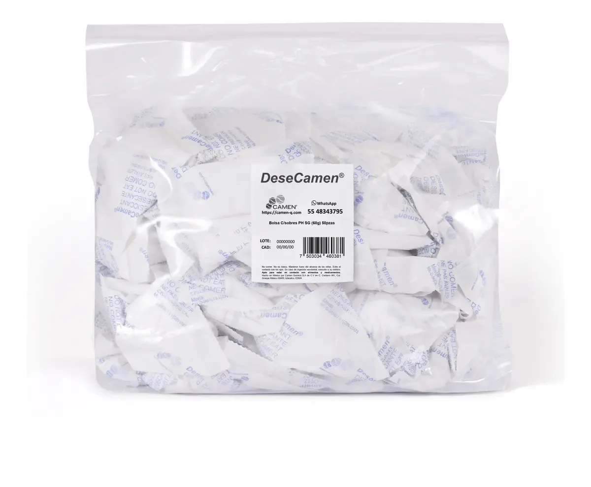 Gel de sílica 60 g 50 unidades de gel hidratante de sílica