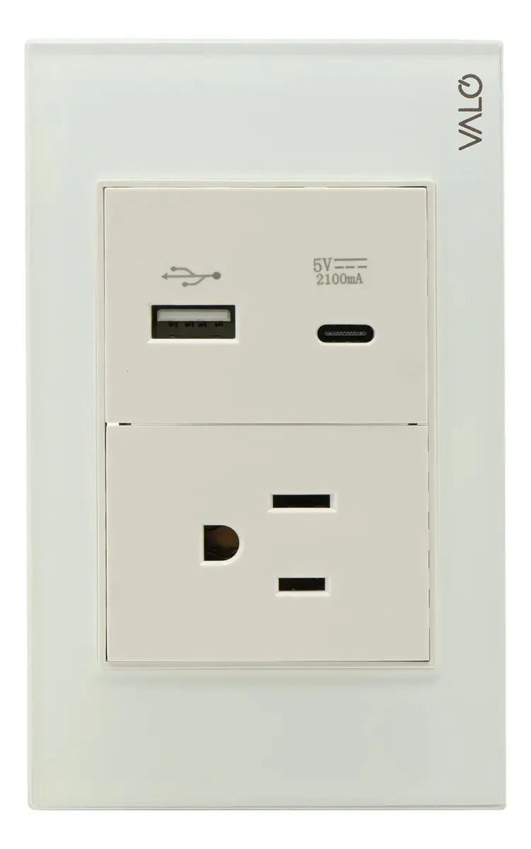 Placa Valo 1 Tomada E 2 Entradas Usb Vidro Temperado